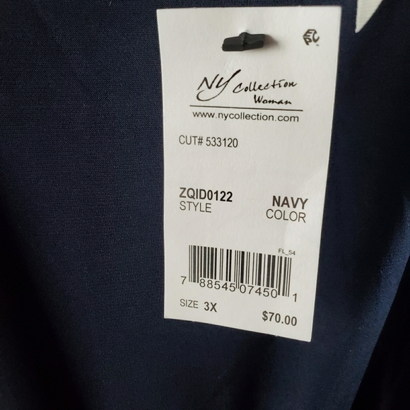 NY Collection Navy Dress Size 3X NWT - Picture 5 of 5
